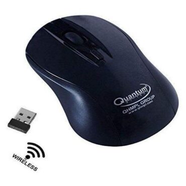 Quantum Cordless Wireless Mouse Black and Grey QHM262W Nano USB 2.4 Ghz Receiver