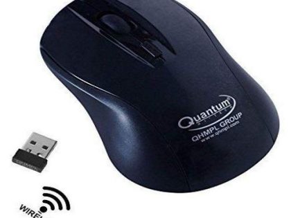 Quantum Cordless Wireless Mouse Black and Grey QHM262W Nano USB 2.4 Ghz Receiver