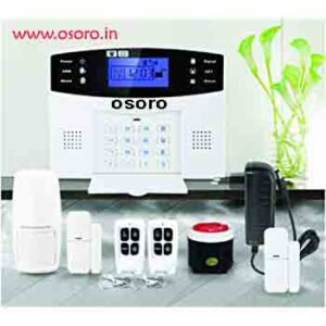 OSORO Gsm Home Security Alarm System with 2 Door Sensors, 1 Motion Sensor, 2 Remote & 1 Wired Siren (White)