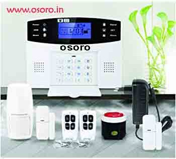 OSORO Gsm Home Security Alarm System with 2 Door Sensors, 1 Motion Sensor, 2 Remote & 1 Wired Siren (White)