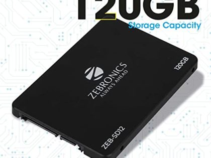 ZEBRONICS ZEB-SD12 120GB 2.5 inch Solid State Drive (SSD) with SATA III Interface, 6Gb/s, Fast Performance, Ultra Low Power Consumption, S.M.A.R.T. Thermal Management and Silent Operation.