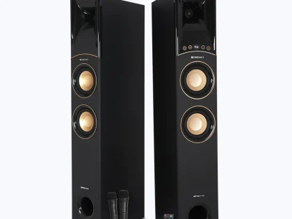 Dual subwoofers tower speaker