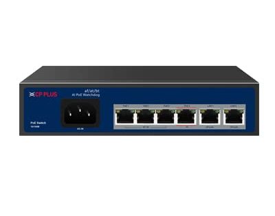 CP PLUS 4 Ports POE Switch CP-ANW-HP4H2-N65 WITH 2 UPLINK