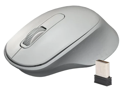 Zeb- AKO Wireless mouse with Built-in Nano receiver, 3 button Control (Grey)