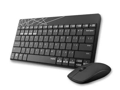 Rapoo 8000M Multi-Mode Keyboard and Mouse kit Bluetooth 4.0 Wireless 2.4 GHz 1300 DPI Combo Black