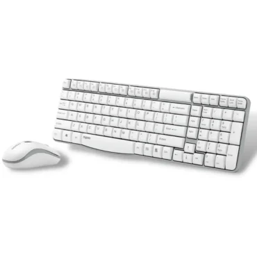 RAPOO Wireless kit X1800S, white 2.4 GHz with USB Nano Receiver, Ambidextrous, PC/Mac/Laptop