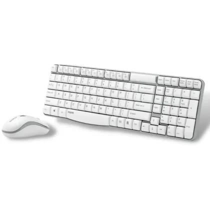 RAPOO Wireless kit X1800S, white 2.4 GHz with USB Nano Receiver, Ambidextrous, PC/Mac/Laptop