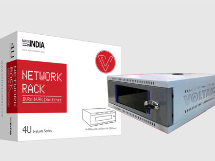 2U rack for CCTV and network equipment, suitable for secure installation and organized cable management in video surveillance systems and networking