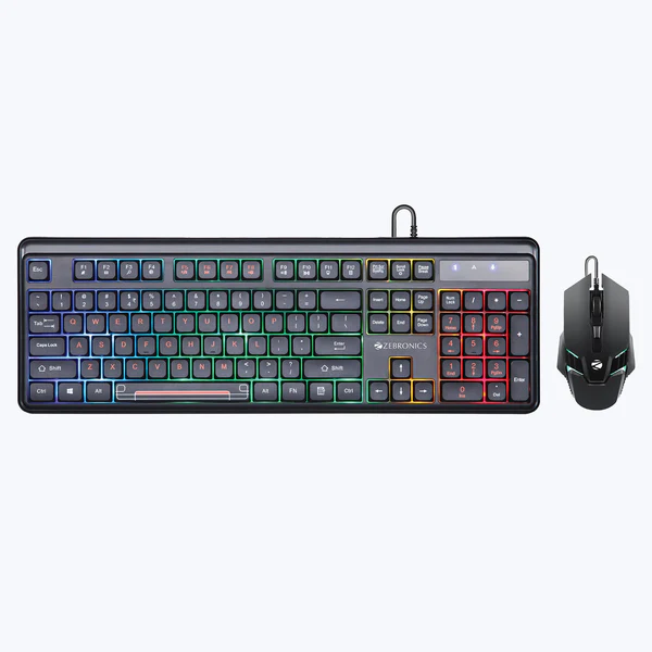 Zeb Combat  USB Multimedia with Multicolour LED Keyboard & Mouse Combo Set